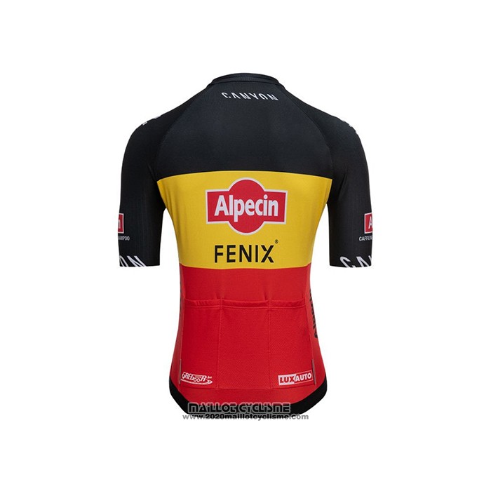 2021 Maillot Cyclisme Alpecin Fenix Champion Belgique Manches Courtes et Cuissard